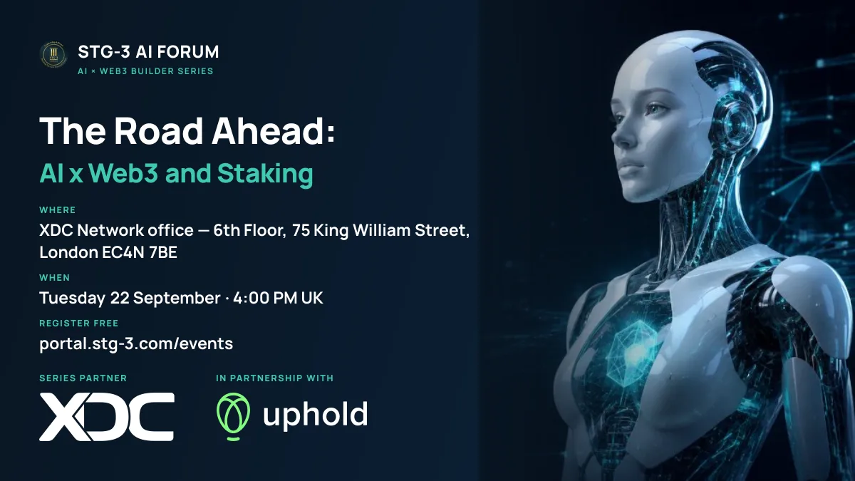 The Road Ahead: AI x Web3 and Staking: event banner